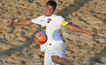 Dubai, United Arab Emirates  -  November, 04  Samsung Beach Soccer Intercontinental Cup Dubai 2015 at Dubai International Marine Club on November 04, 2021 in Dubai, United Arab Emirates. (Photo by Lea Weil)
