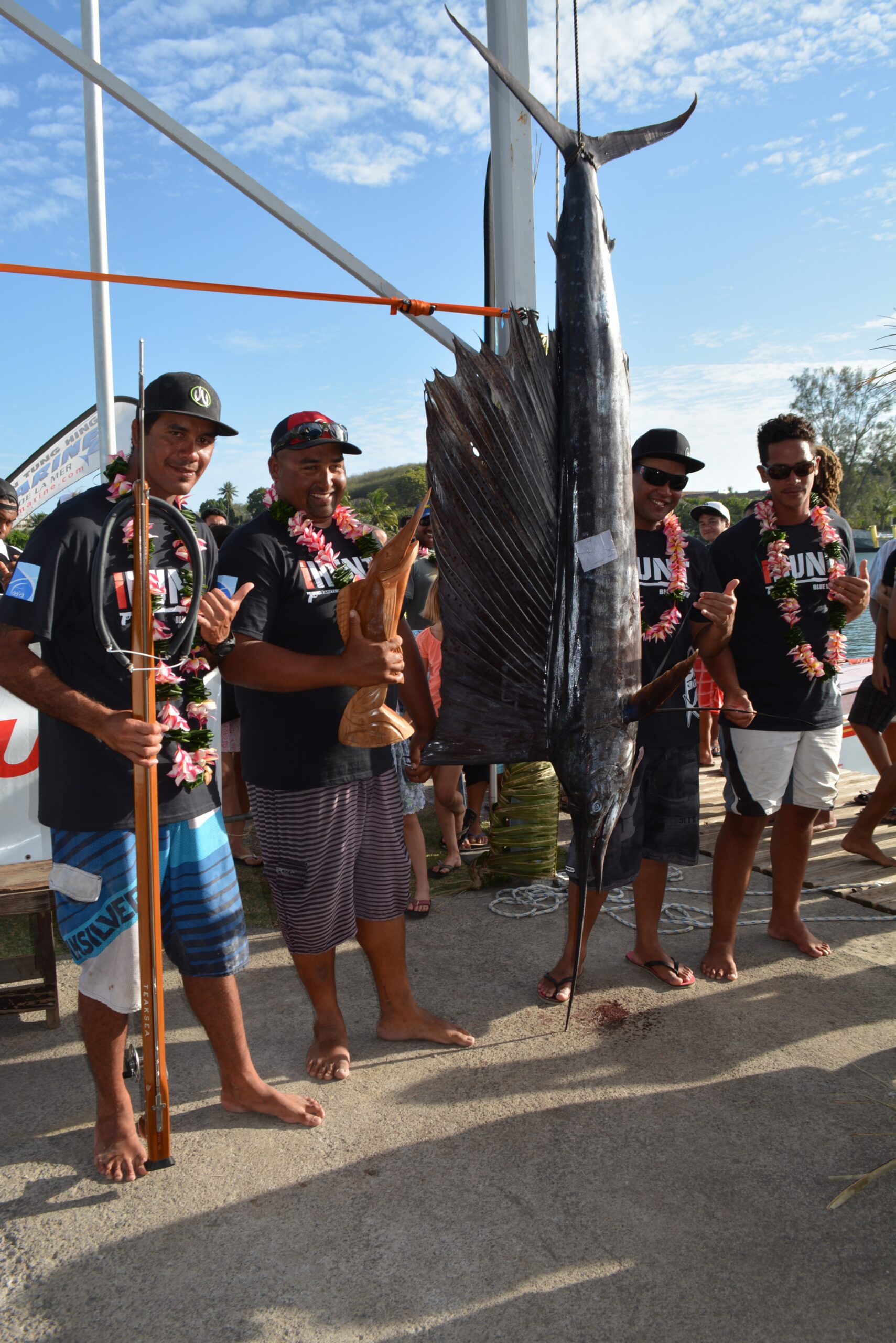 Le team marara Spearfishing boyz (Tuhei PUTOA, Laurent PARA, Rainui MANUTAHI et Teehau MAITUI )a tout raflé ! première place, j